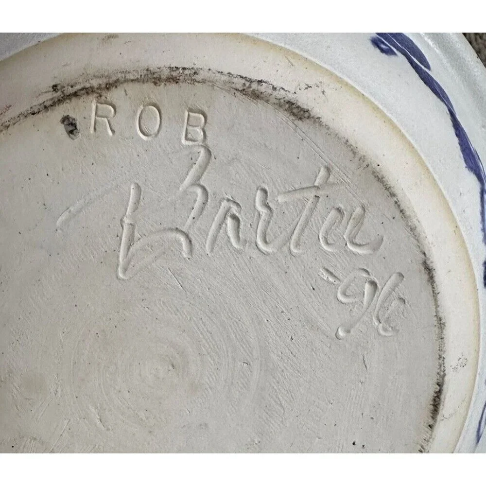 Vintage Rob Bartee 1996 Pottery‎ Large Bowl Floral